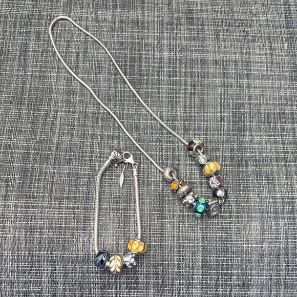 Beautiful Sterling Silver 925 Italy Charm Necklace Only - Picture 1 of 5